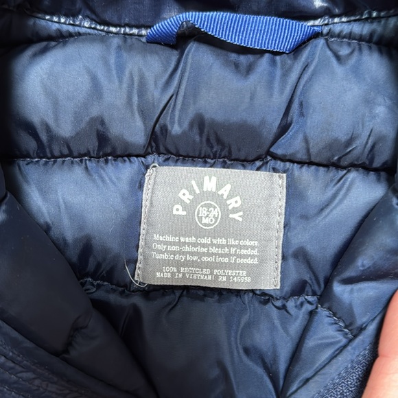 Primary Navy Blue Puffer Vest - Picture 2 of 5